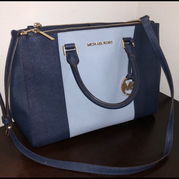 MICHEAL KORS BLUE TOTE BAG - Picture 1 of 5